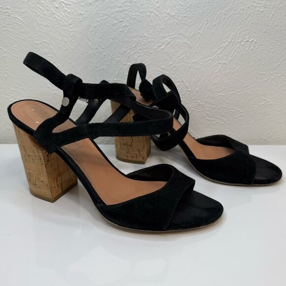 Sigerson Morrison Paulina 2 Black Suede Block Heel Sandals Sz 9 EUC - Picture 6 of 8